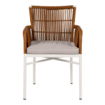 Πολυθρόνα Κήπου ArteLibre BLUENILE Λευκό/Καφέ Αλουμίνιο/Rattan 49x42x81cm - Image 8