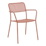 Τραπεζαρία Moraja Federal pakoworld σετ 3τεμ terracotta μέταλλο 70x70x73εκ - Image 5