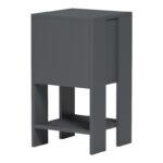 Κομοδίνο Reppo pakoworld ανθρακί 30x30x55εκ - Image 4