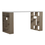 Γραφείο με ραφιέρα Labirent pakoworld sonoma-λευκό 140x60x75εκ