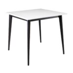VIDAL Τραπέζι Μέταλλο Βαφή Μαύρο, Επιφάνεια 80x80cm/20mm Κ/Π Εμποτισμού Λάκα Άσπρο - Image 2