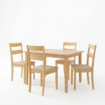 Τραπεζαρία Dallan Country pakoworld 5τεμ σε φυσική απόχρωση rubberwood 120-150x80x74εκ - Image 2