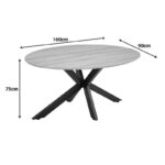 Τραπέζι Makrey pakoworld sonoma mdf- μαύρα μεταλλικά πόδια 160x90x75εκ - Image 4