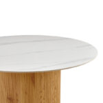 Τραπέζι Sikulu pakoworld mdf oak - λευκή όψη τραβερτίνας Φ125x77εκ - Image 3