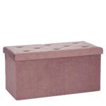 Πουφ Αναδιπλούμενο Ροζ Βελούδο 76x38cm