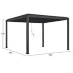 ΒΙΟΚΛΙΜΑΤΙΚΗ ΠΕΡΓΚΟΛΑ ΑΛΟΥΜΙΝΙΟΥ DOMECIL HM6612.01 ΜΕ ΜΕΤΑΛ. ΠΕΡΣΙΔΕΣ--300x400x240Υ - Image 4