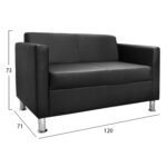 ΚΑΝΑΠΕΣ 2 ΘΕΣΙΟΣ CUBO PU ΜΑΥΡΟ HM3033.02 120χ71χ73Υεκ. - Image 6