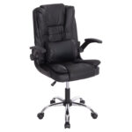 ΚΑΡΕΚΛΑ ΓΡΑΦΕΙΟΥ CANAN HM1201 ΜΑΥΡO PVC-ΒΑΣΗ ΧΡΩΜΙΟΥ 66x61x105Υεκ. - Image 11