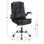ΚΑΡΕΚΛΑ ΓΡΑΦΕΙΟΥ CANAN HM1201 ΜΑΥΡO PVC-ΒΑΣΗ ΧΡΩΜΙΟΥ 66x61x105Υεκ. - Image 12