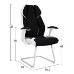 ΠΟΛΥΘΡΟΝΑ ZAHARA HM1102.02 ΣΕ ΧΡΩΜΑ ΜΑΥΡΟ ΜΕ ΑΣΠΡΟ 66,5x63x108cm - Image 4