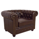 ΠΟΛΥΘΡΟΝΑ T.CHESTERFIELD POLINA HM3011.01 PU ΣΚΟΥΡΟ ΚΑΦΕ 110x90x73Yεκ. - Image 5