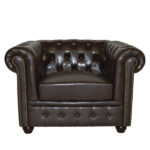 ΠΟΛΥΘΡΟΝΑ T.CHESTERFIELD POLINA HM3011.01 PU ΣΚΟΥΡΟ ΚΑΦΕ 110x90x73Yεκ. - Image 4