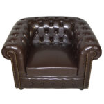ΠΟΛΥΘΡΟΝΑ T.CHESTERFIELD POLINA HM3011.01 PU ΣΚΟΥΡΟ ΚΑΦΕ 110x90x73Yεκ. - Image 6
