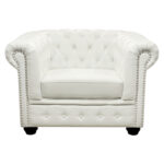 ΠΟΛΥΘΡΟΝΑ T.CHESTERFIELD POLINA HM3011.02 PU ΛΕΥΚΟ ΜΑΤ 110x90x73Y εκ. - Image 2