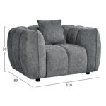 ΠΟΛΥΘΡΟΝΑ LYKKE HM3325.01 ΓΚΡΙ ΥΦΑΣΜΑ 119x89x70Υεκ - Image 2