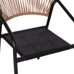 ΠΟΛΥΘΡΟΝΑ HOMAN HM6430.03 ΜΑΥΡΟ ΜΕΤΑΛΛΟ & TEXTILENE--ΜΠΕΖ P.E.RATTAN 53x58x75Υεκ - Image 8