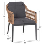 ΠΟΛΥΘΡΟΝΑ BOXER HM6556.01 ΑΛΟΥΜΙΝΙΟ & OLEFIN ΓΚΡΙ-TWIST WICKER 58x60x80Yεκ - Image 5