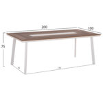 ΤΡΑΠΕΖΙ ΑΛΟΥΜΙΝΙΟΥ TABER HM5131.11 ΛΕΥΚΟ ΜΕ POLYWOOD TOP 200x100x75Υεκ - Image 4