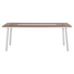 ΤΡΑΠΕΖΙ ΑΛΟΥΜΙΝΙΟΥ TABER HM5131.11 ΛΕΥΚΟ ΜΕ POLYWOOD TOP 200x100x75Υεκ - Image 5