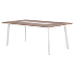 ΤΡΑΠΕΖΙ ΑΛΟΥΜΙΝΙΟΥ TABER HM5131.11 ΛΕΥΚΟ ΜΕ POLYWOOD TOP 200x100x75Υεκ - Image 7