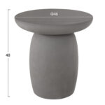 ΤΡΑΠΕΖΙ ΒΟΗΘΗΤΙΚΟ ΣΤΡΟΓΓΥΛΟ HIKARI HM6593.01 ΓΚΡΙ FIBER CEMENT Φ46x48Υεκ. - Image 4