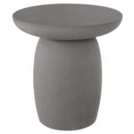 ΤΡΑΠΕΖΙ ΒΟΗΘΗΤΙΚΟ ΣΤΡΟΓΓΥΛΟ HIKARI HM6593.01 ΓΚΡΙ FIBER CEMENT Φ46x48Υεκ. - Image 3