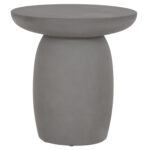 ΤΡΑΠΕΖΙ ΒΟΗΘΗΤΙΚΟ ΣΤΡΟΓΓΥΛΟ HIKARI HM6593.01 ΓΚΡΙ FIBER CEMENT Φ46x48Υεκ. - Image 5