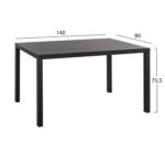 ΤΡΑΠΕΖΙ ΤΡΑΠΕΖΑΡΙΑΣ ΑΛΟΥΜΙΝΙΟΥ SAHIRA HM5571.02 ΑΝΘΡΑΚΙ 140Χ80X75,5Υεκ. - Image 7