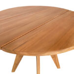 Τραπέζι Cadrada pakoworld teak ξύλο σε φυσική απόχρωση Φ80x76εκ - Image 4