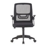 ΚΑΡΕΚΛΑ ΓΡΑΦΕΙΟΥ NETTIS HM1220.01 ΜΑΥΡO MESH-ΒΑΣΗ ΠΟΛΥΠΡΟΠΥΛΕΝΙΟΥ 47x47x109-119Υεκ - Image 2