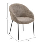 ΠΟΛΥΘΡΟΝΑ ΤΡΑΠΕΖΑΡΙΑΣ DRENNY HM18424.03 TAUPE ΥΦΑΣΜΑ-ΜΕΤΑΛ.ΜΑΥΡΑ ΠΟΔΙΑ 62x62x87Υεκ - Image 2