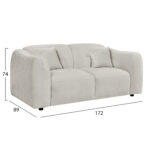 ΣΕΤ ΣΑΛΟΝΙ 2ΤΜΧ 3Θ+2Θ JUNOA HM10819.02 ΕΚΡΟΥ ΥΦΑΣΜΑ - Image 3