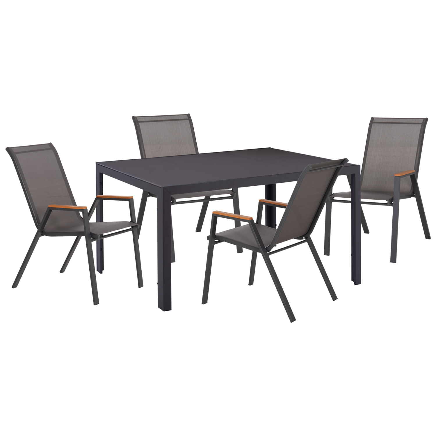 set-trapezarias-5tmch-fb91085501-karekle ΣΕΤ ΤΡΑΠΕΖΑΡΙΑΣ 5ΤΜΧ OFER HM10855.01 ΚΑΡΕΚΛΕΣ ΜΕΤΑΛ. & ΤΡΑΠΕΖΙ 150x90εκ ΓΚΡΙ - Image 1
