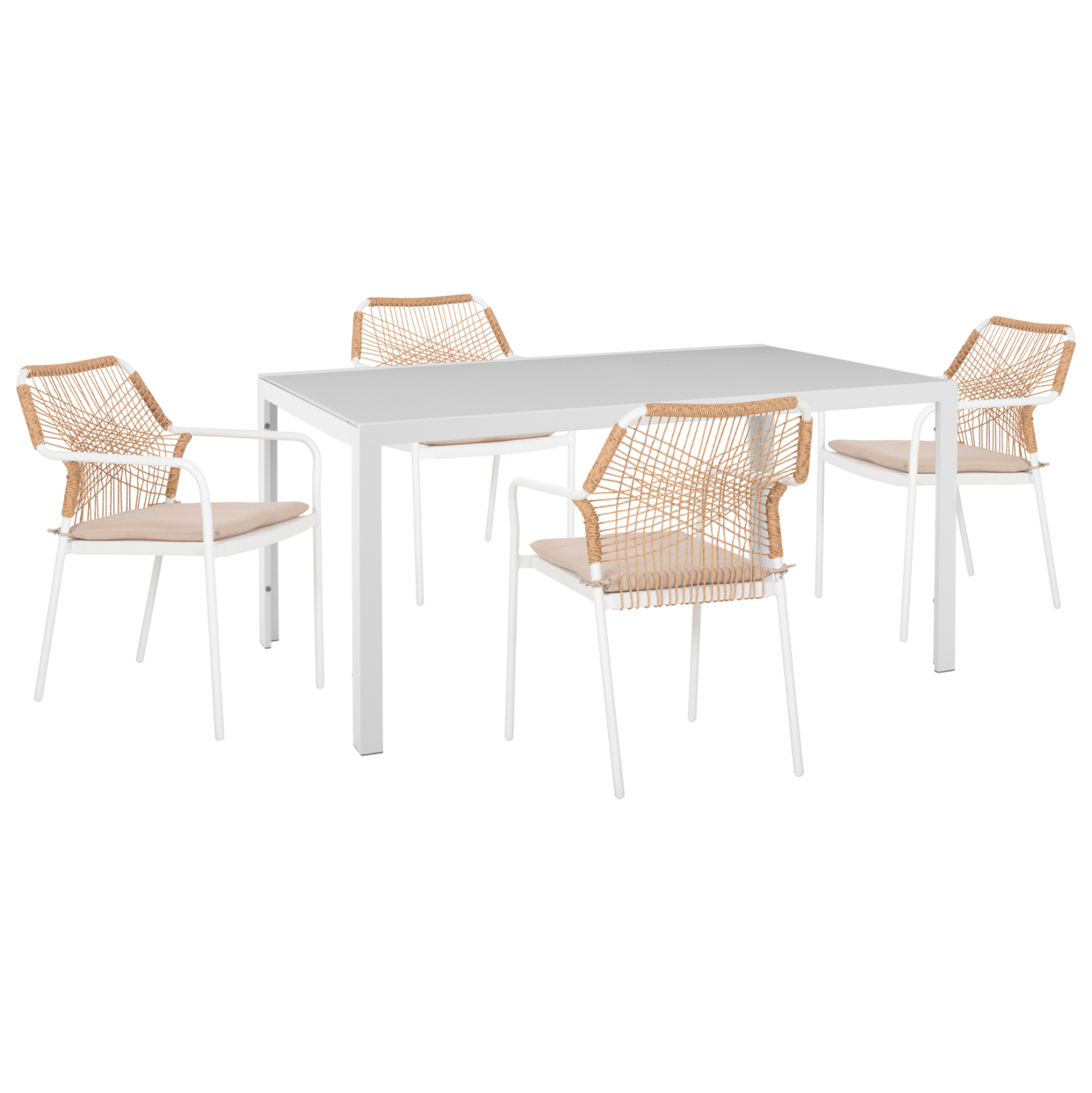 set-trapezarias-5tmch-fb921020-karekles- ΣΕΤ ΤΡΑΠΕΖΑΡΙΑΣ 5ΤΜΧ OFER HM21020 ΚΑΡΕΚΛΕΣ ΑΛΟΥΜ. & ΜΕΤΑΛ.ΤΡΑΠΕΖΙ 150x90εκ--ΛΕΥΚΟ - Image 1