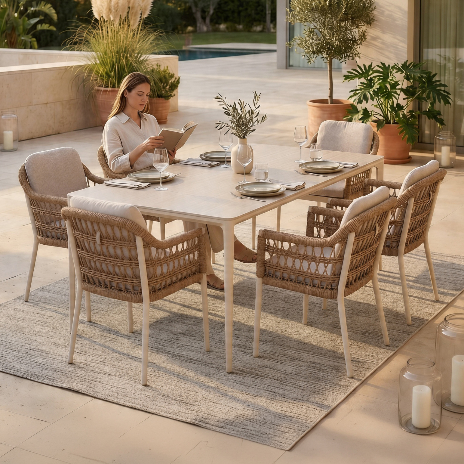 set-trapezarias-7tmch-fb91086302-mpez-al ΣΕΤ ΤΡΑΠΕΖΑΡΙΑΣ 7ΤΜΧ STAD HM10863.02 ΜΠΕΖ ΑΛΟΥΜ. & OLEFIN-ΛΕΥΚΟ SINTERED STONE TOP - Image 1