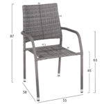 ΣΕΤ ΤΡΑΠΕΖΑΡΙΑΣ ΕΞ.ΧΩΡΟΥ 5ΤΜΧ MORNER HM21008 ΜΕΤΑΛΛΟ & WICKER ΣΕ ΓΚΡΙ - Image 3
