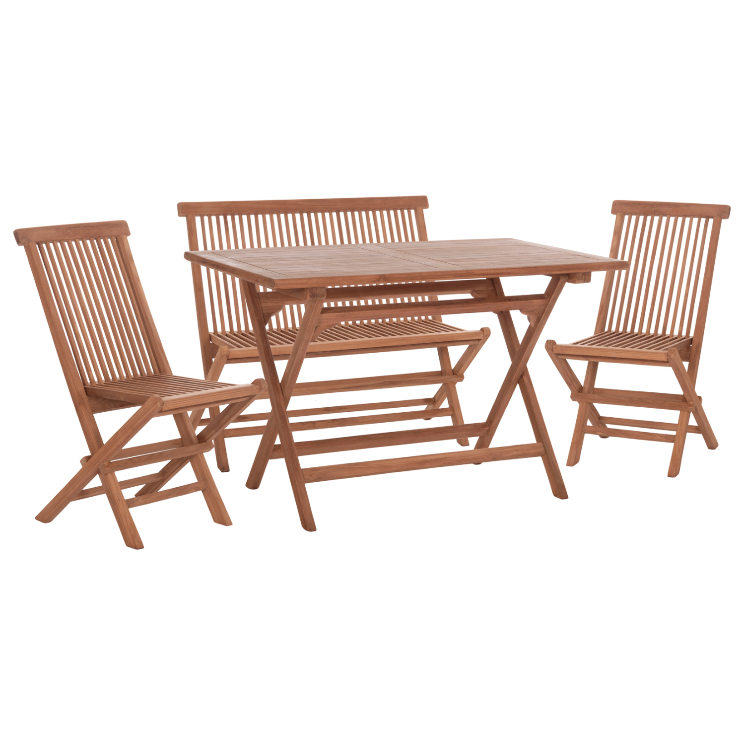 set-trapezarias-exchoroy-anadiploymeno-4 ΣΕΤ ΤΡΑΠΕΖΑΡΙΑΣ ΕΞ.ΧΩΡΟΥ ΑΝΑΔΙΠΛΟΥΜΕΝΟ 4ΤΜΧ ERIS HM10920 ΞΥΛΟ TEAK ΣΕ ΦΥΣΙΚΟ - Image 1