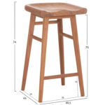 ΣΕΤ ΤΡΑΠΕΖΙ ΜΕ 2 ΣΚΑΜΠΟ ΜΠΑΡ BOLMAR HM10917 ΞΥΛΟ TEAK ΣΕ ΦΥΣΙΚΟ ΧΡΩΜΑ - Image 3
