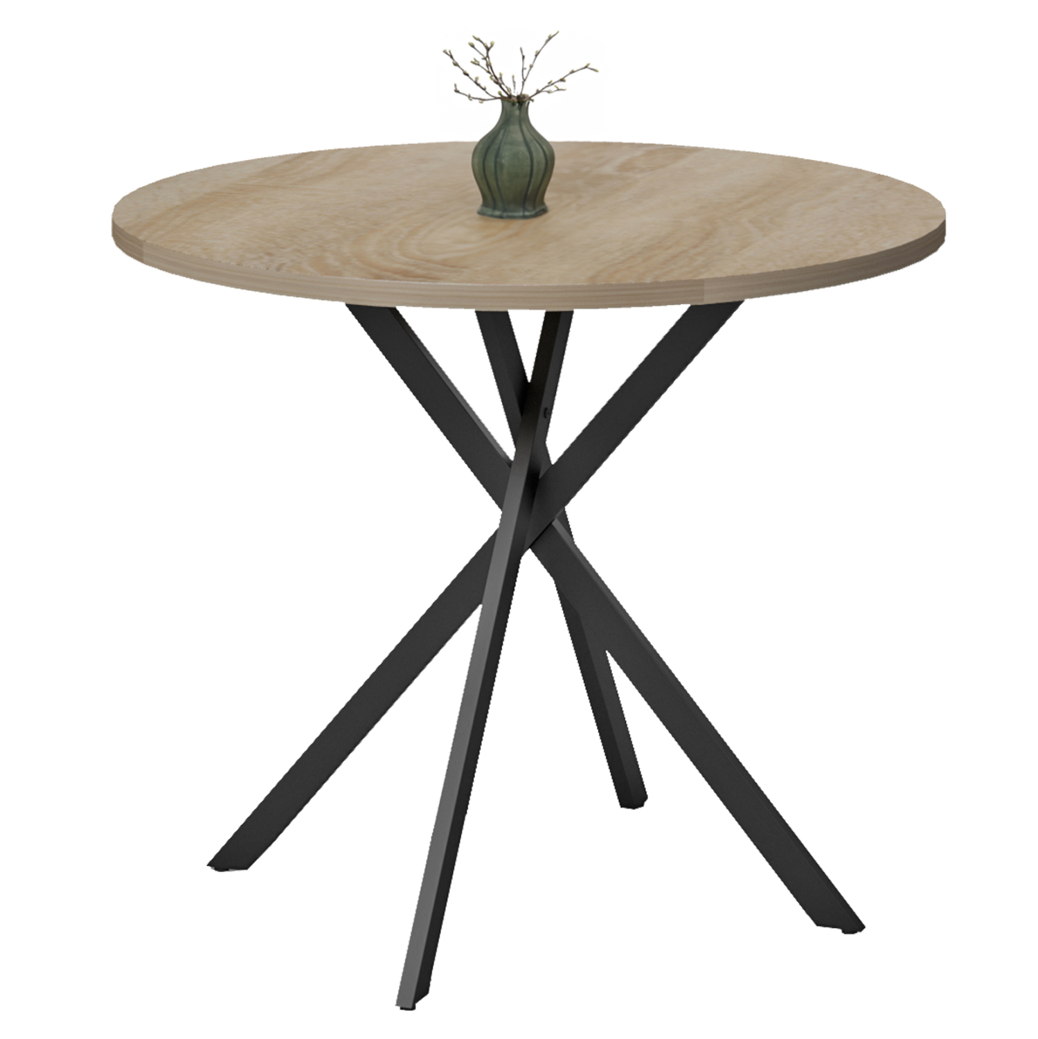 trapezi-trapezarias-fb91838601-melamini- ΤΡΑΠΕΖΙ ΤΡΑΠΕΖΑΡΙΑΣ ARIZA HM18386.01 ΜΕΛΑΜΙΝΗ SONAMA-ΜΑΥΡΑ ΜΕΤΑΛ.ΠΟΔΙΑ Φ90x75Υεκ - Image 1